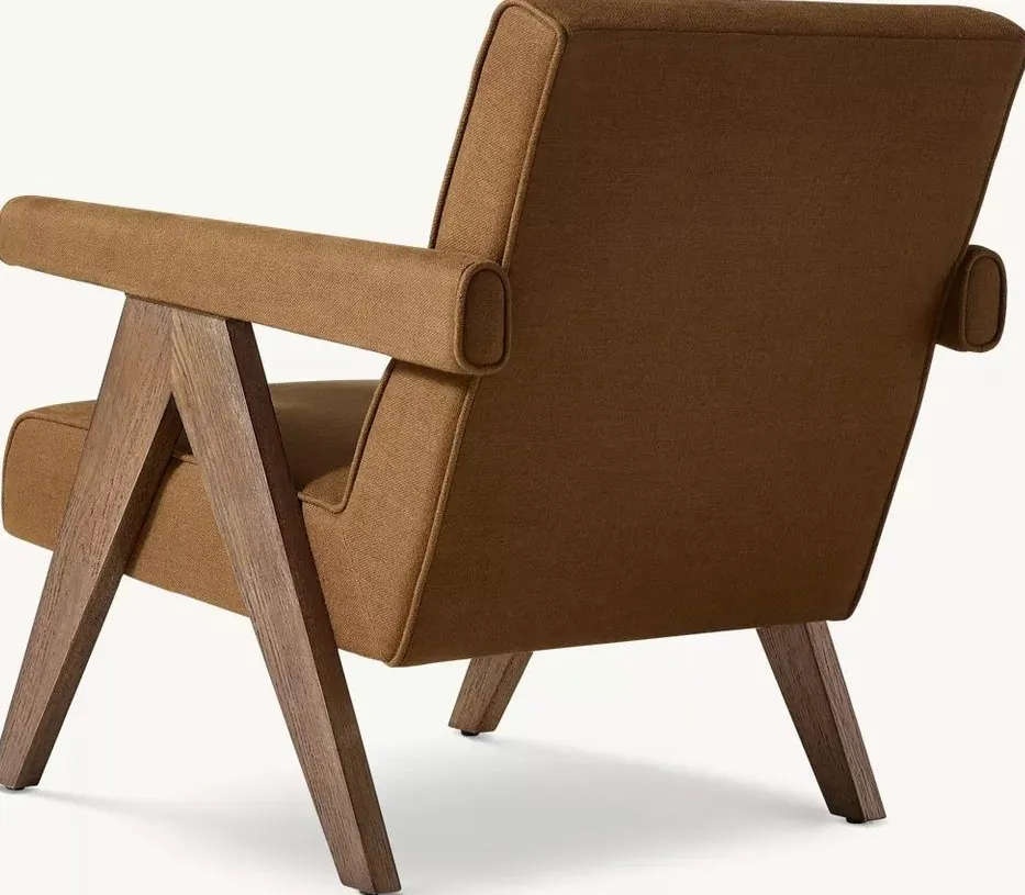 Chaise Sare en velours et chêne, vue 2 sur 5