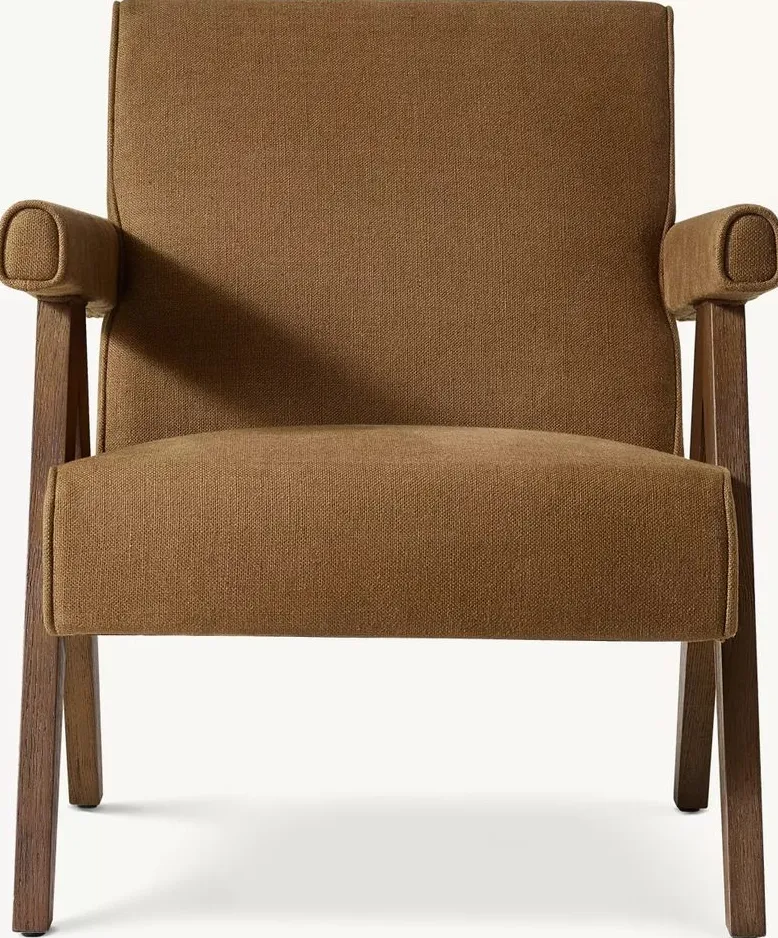 Chaise Sare en velours et chêne, vue 5 sur 5