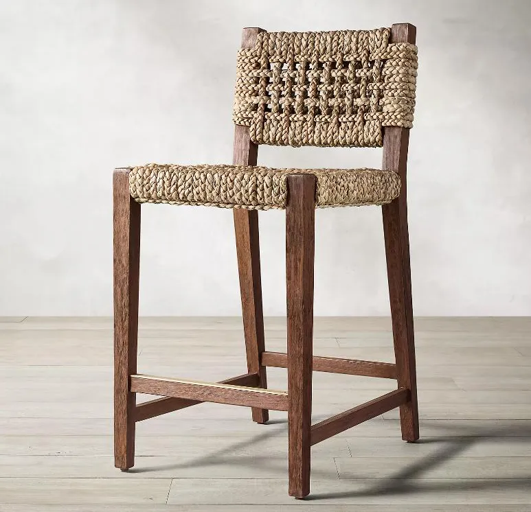 Tabouret de bar Sisteron en rotin, vue 2 sur 6
