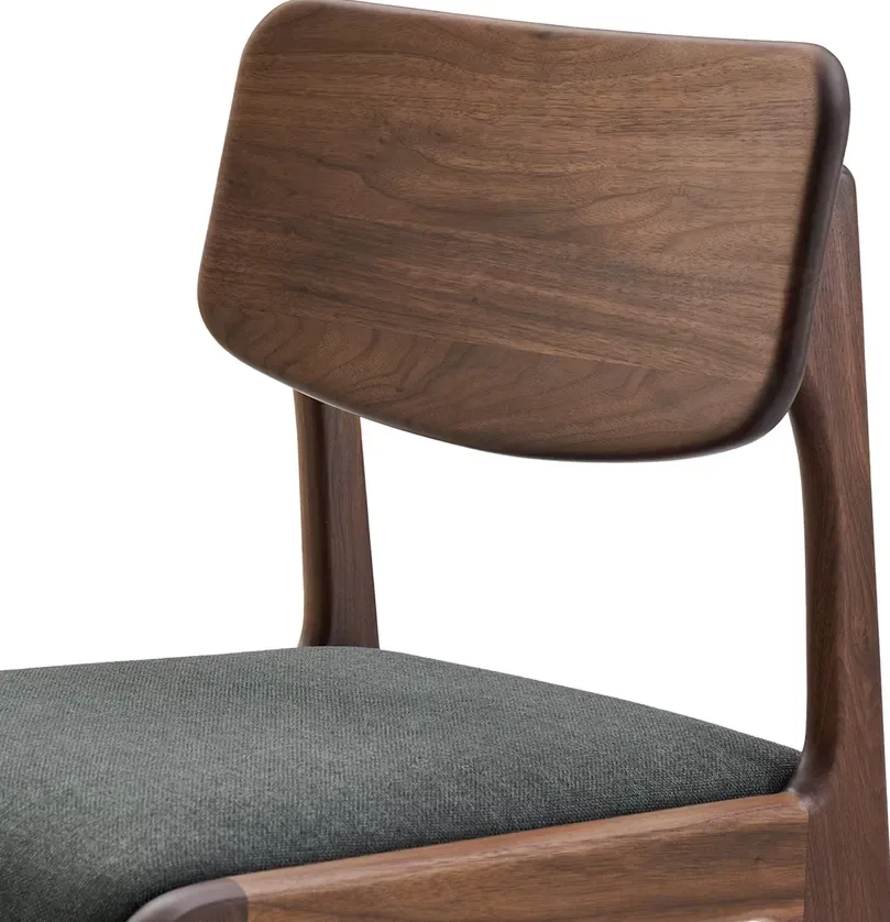 Chaise Uzès en tissu et noyer gris, vue 4 sur 4