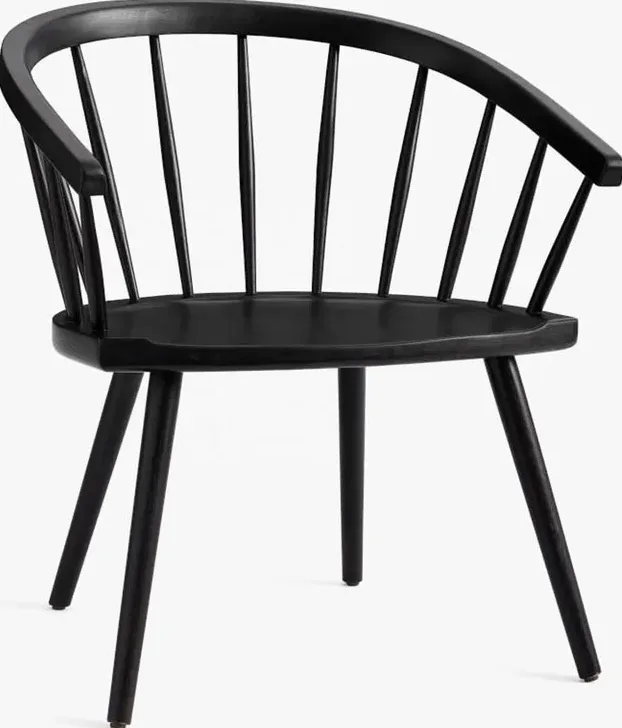 Chaise Varengeville en bois massif noir, vue 2 sur 6