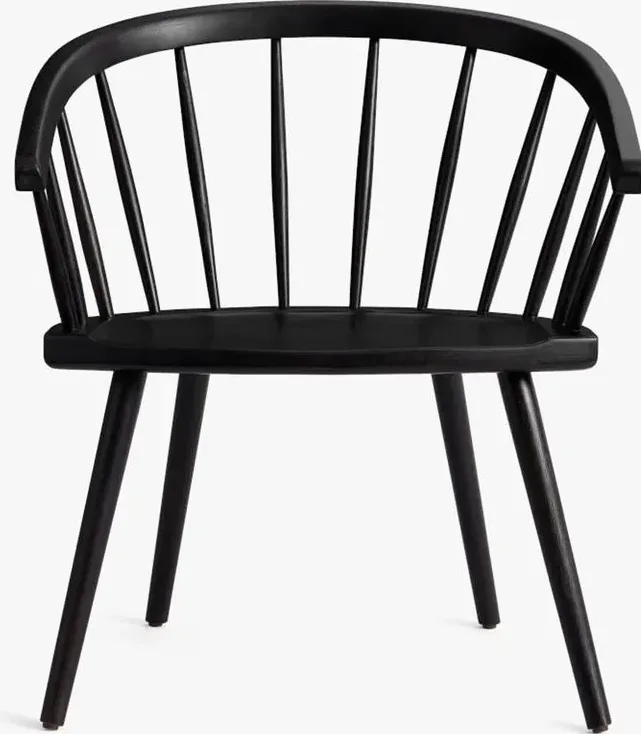 Chaise Varengeville en bois massif noir, vue 3 sur 6