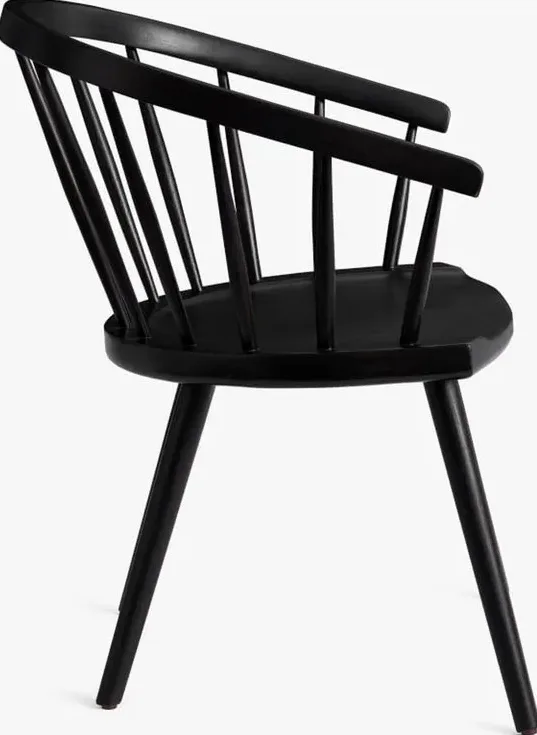 Chaise Varengeville en bois massif noir, vue 5 sur 6