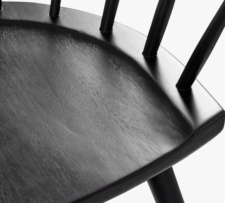 Chaise Varengeville en bois massif noir, vue 6 sur 6