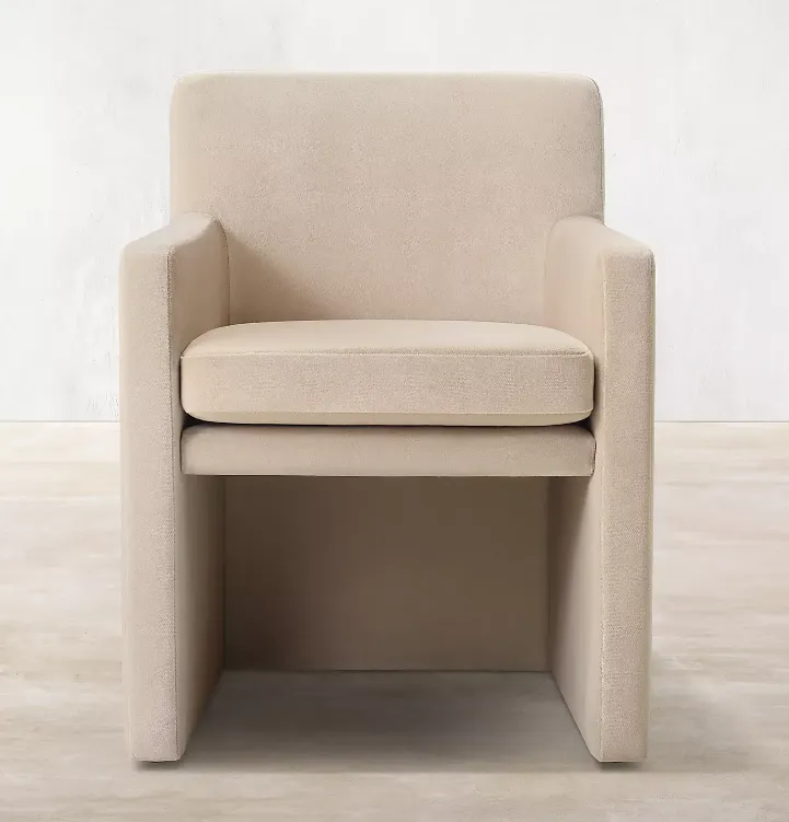 Chaise Veules en tissu et chêne, vue 2 sur 5