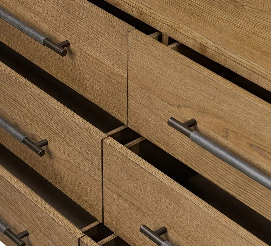 Commode Aups en chêne 6 tiroirs, vue 3 sur 5