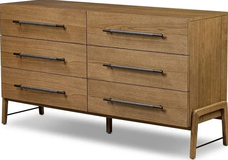 Commode Aups en chêne 6 tiroirs, vue 4 sur 5