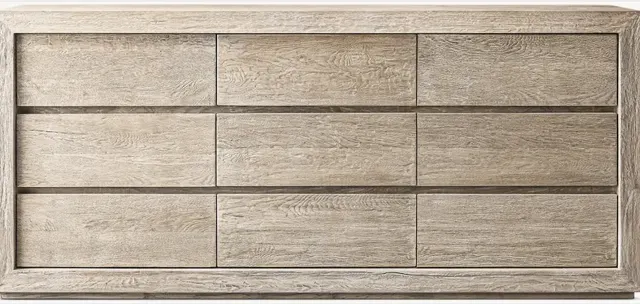Commode Banon en bois massif 9 tiroirs — commodes