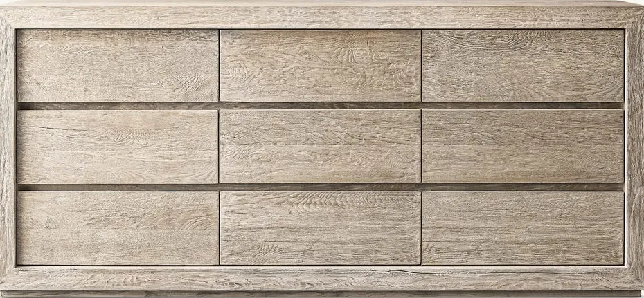 Commode Banon en bois massif 9 tiroirs, vue 2 sur 4