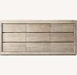 Commode Banon en bois massif 9 tiroirs, vue 4 sur 4
