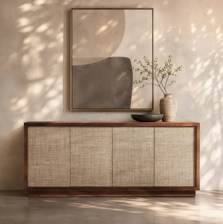 Commode Biot en bois massif 4 portes, vue 6 sur 6