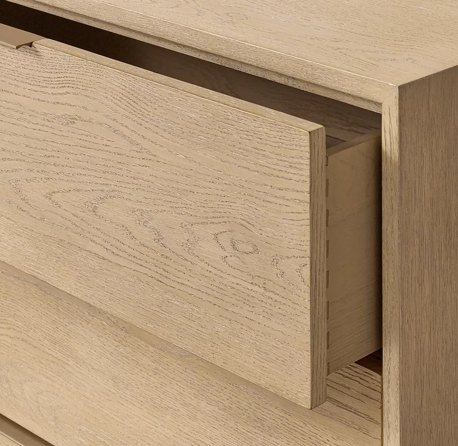 Commode Briançon en chêne 6 tiroirs, vue 4 sur 6