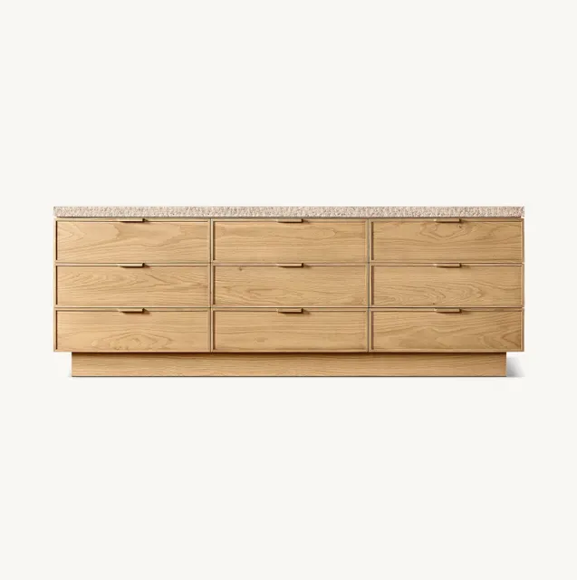 Commode Èze en bois massif 9 tiroirs — commodes