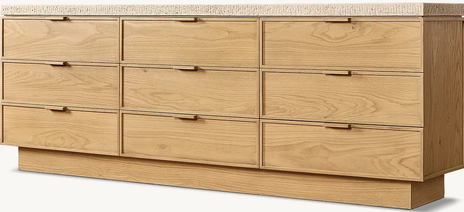Commode Èze en bois massif 9 tiroirs, vue 2 sur 5