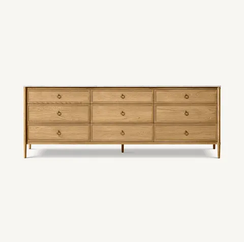 Commode Gap en chêne et marbre 9 tiroirs — commodes