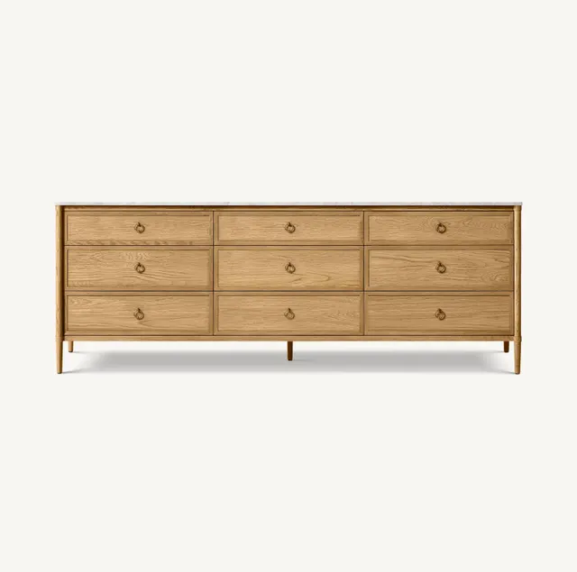 Commode Gap en chêne et marbre 9 tiroirs — commodes