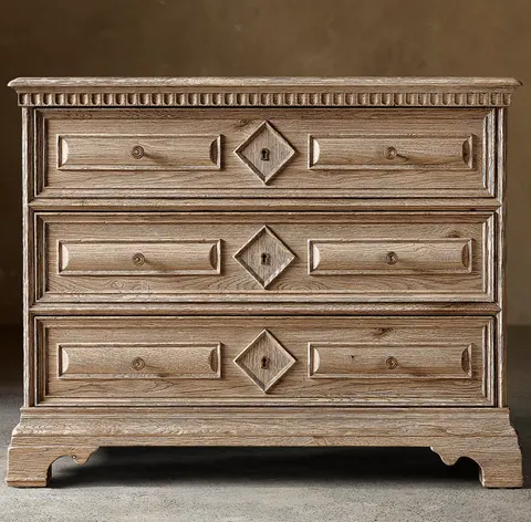 Commode Lacoste en chêne 3 tiroirs — commodes