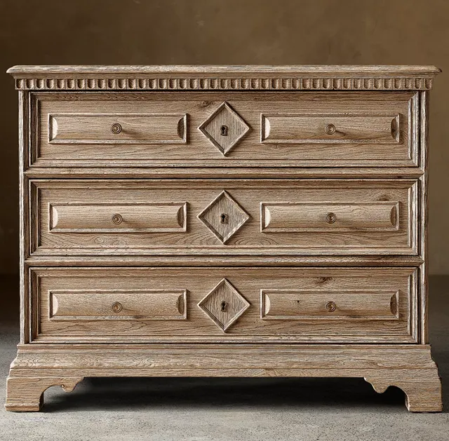 Commode Lacoste en chêne 3 tiroirs — commodes