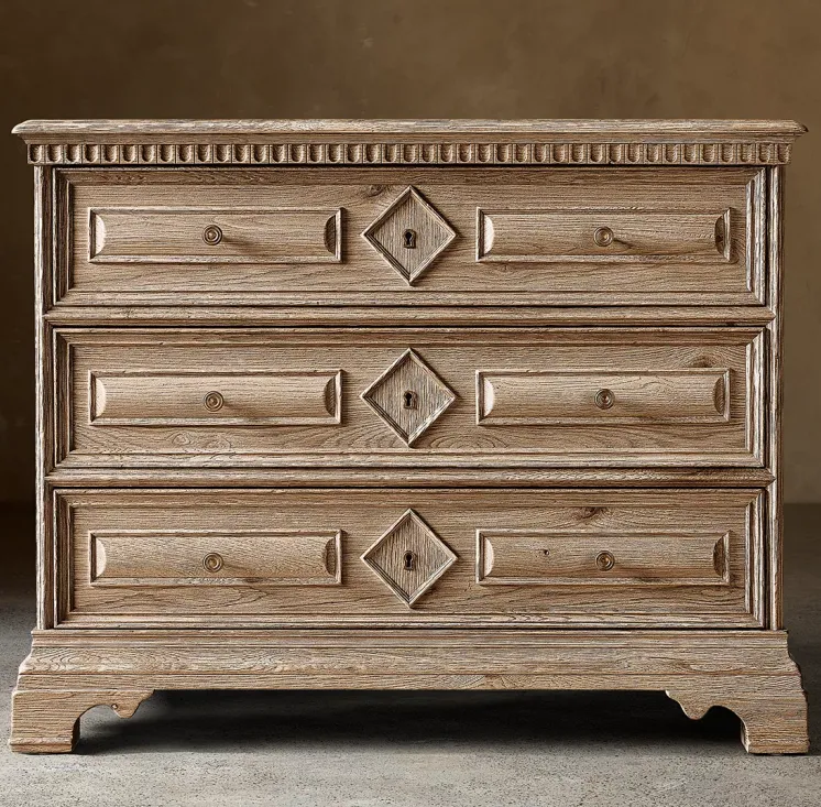 Commode Lacoste en chêne 3 tiroirs, collection commodes ELWOOD HOME