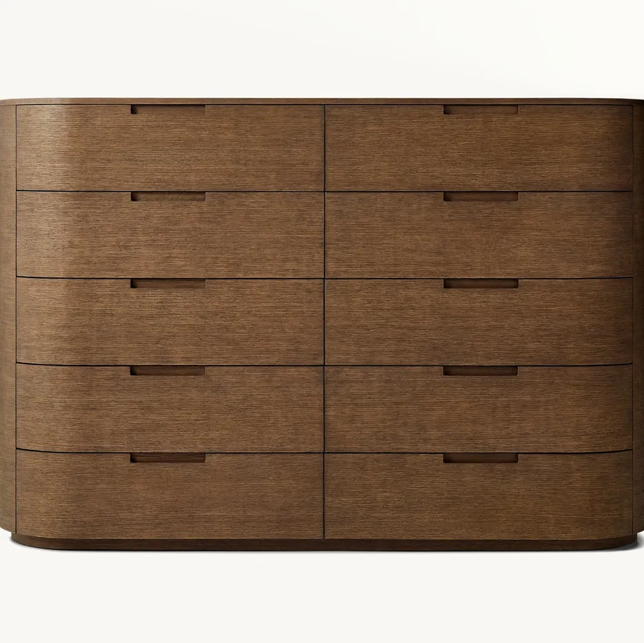 Commode Lunel en bois massif 10 tiroirs, collection commodes ELWOOD HOME