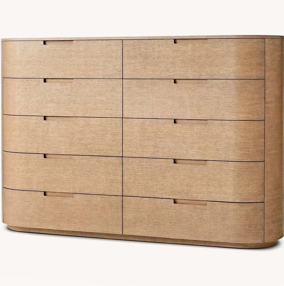 Commode Lunel en bois massif 10 tiroirs, vue 3 sur 5