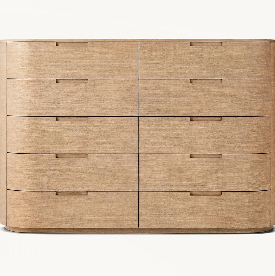 Commode Lunel en bois massif 10 tiroirs, vue 4 sur 5