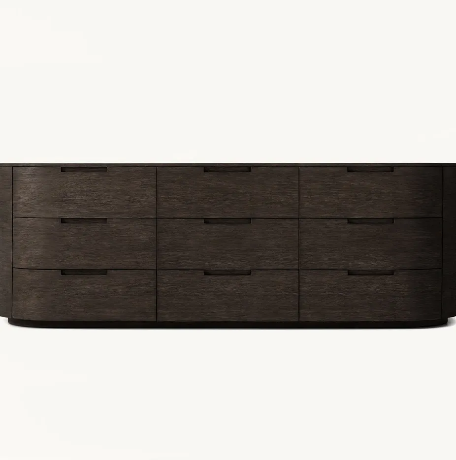 Commode Ménerbes en bois massif 9 tiroirs, vue 2 sur 4