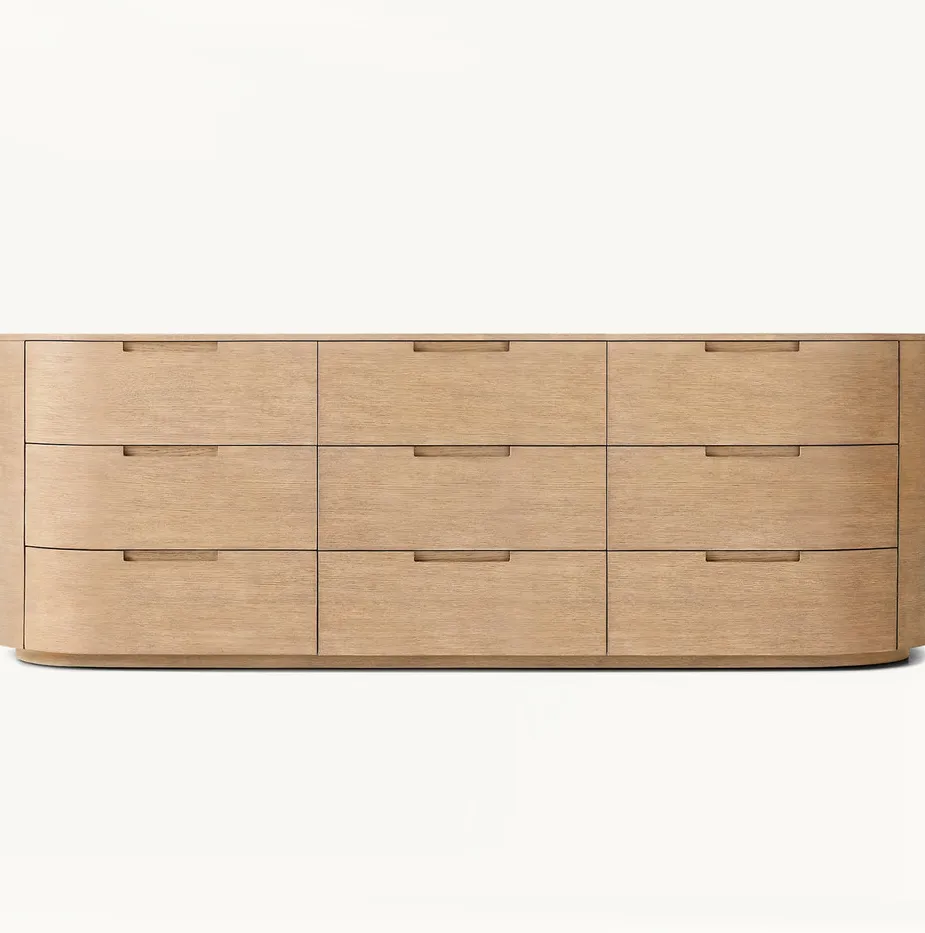 Commode Ménerbes en bois massif 9 tiroirs, vue 3 sur 4