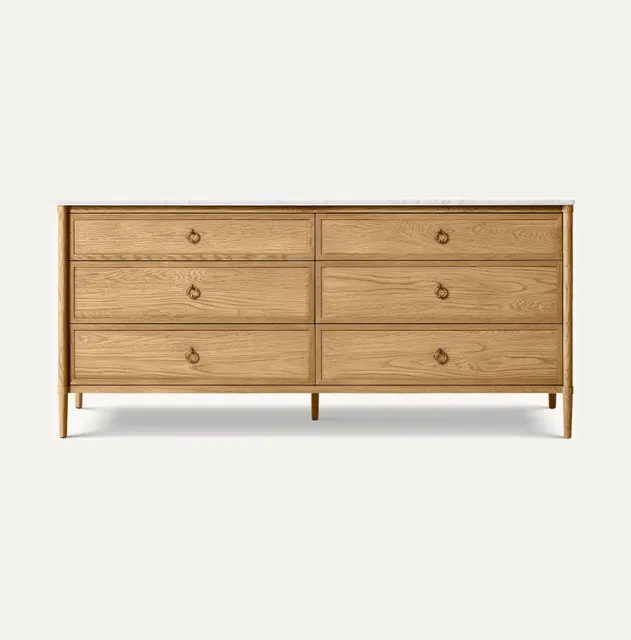 Commode Névache en marbre 6 tiroirs — commodes