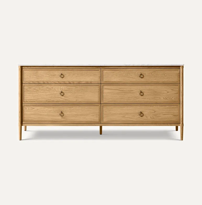 Commode Névache en marbre 6 tiroirs, collection commodes ELWOOD HOME