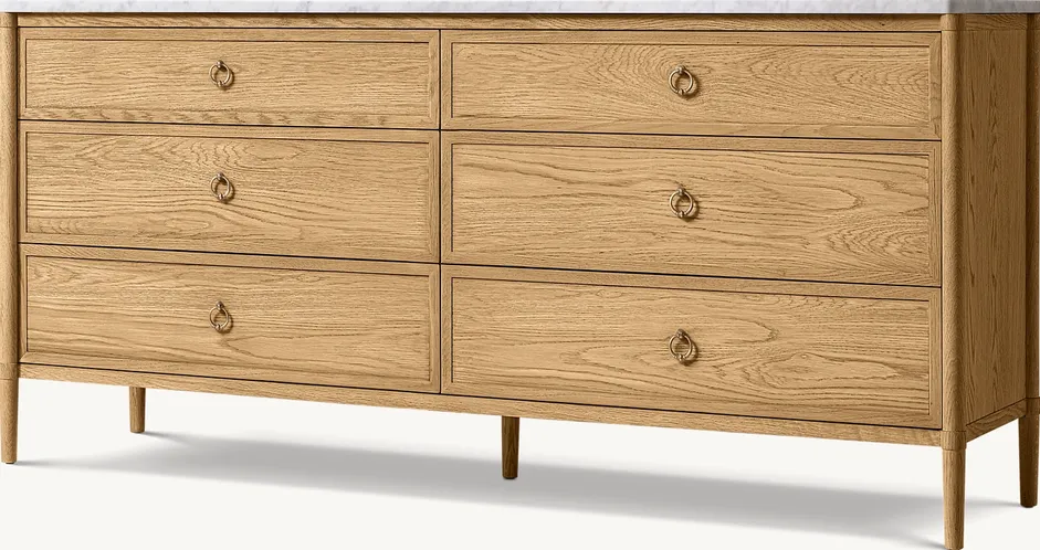 Commode Névache en marbre 6 tiroirs, vue 2 sur 4