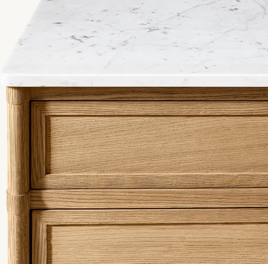 Commode Névache en marbre 6 tiroirs, vue 3 sur 4