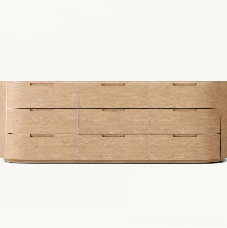 Commode Peille en bois massif 9 tiroirs, collection commodes ELWOOD HOME