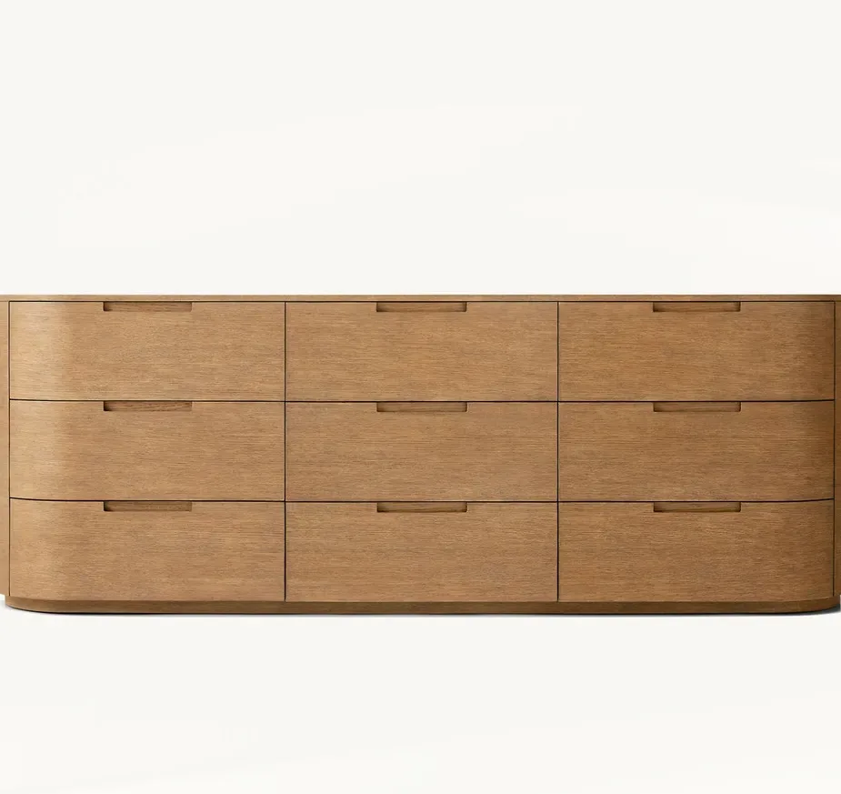 Commode Peille en bois massif 9 tiroirs, vue 2 sur 4