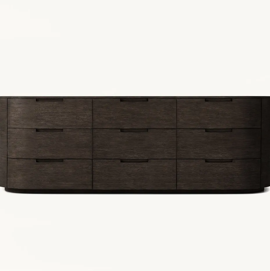 Commode Peille en bois massif 9 tiroirs, vue 4 sur 4