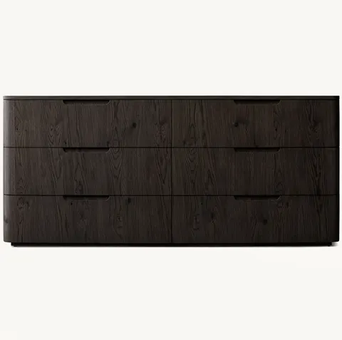 Commode Privas en bois massif 6 tiroirs — commodes