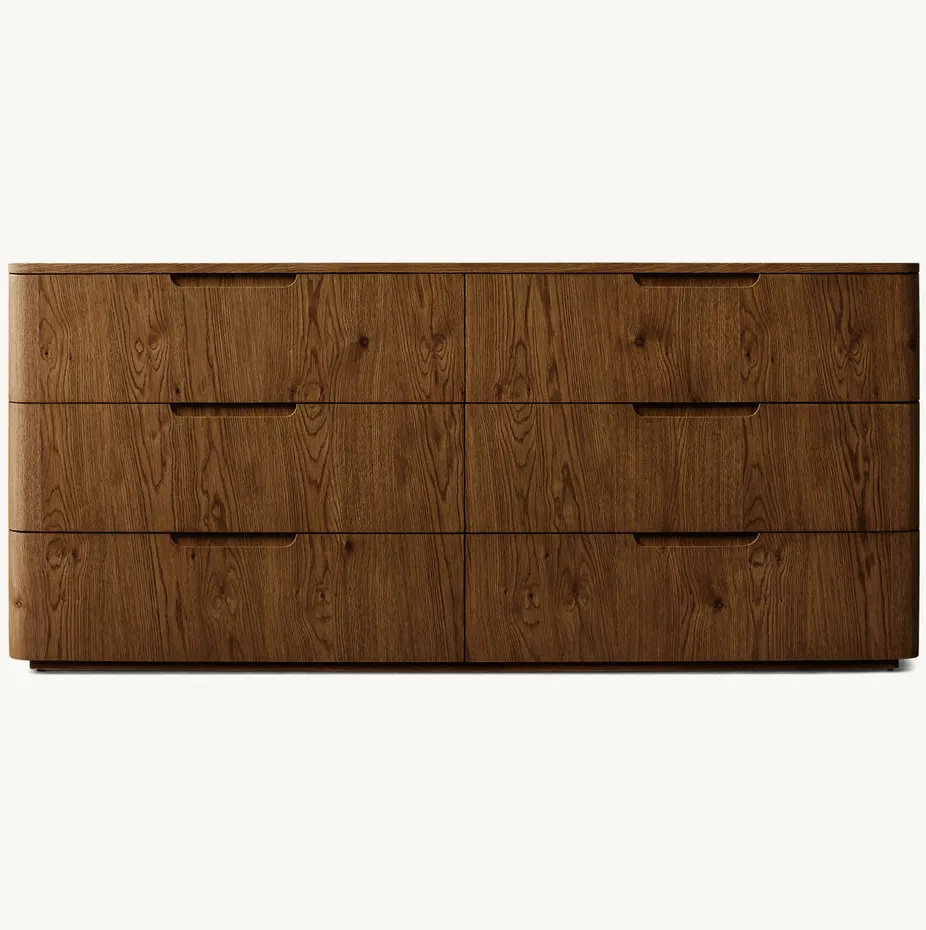 Commode Privas en bois massif 6 tiroirs, vue 2 sur 6