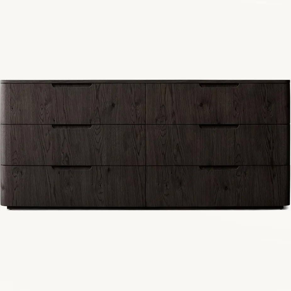 Commode Privas en bois massif 6 tiroirs, vue 6 sur 6