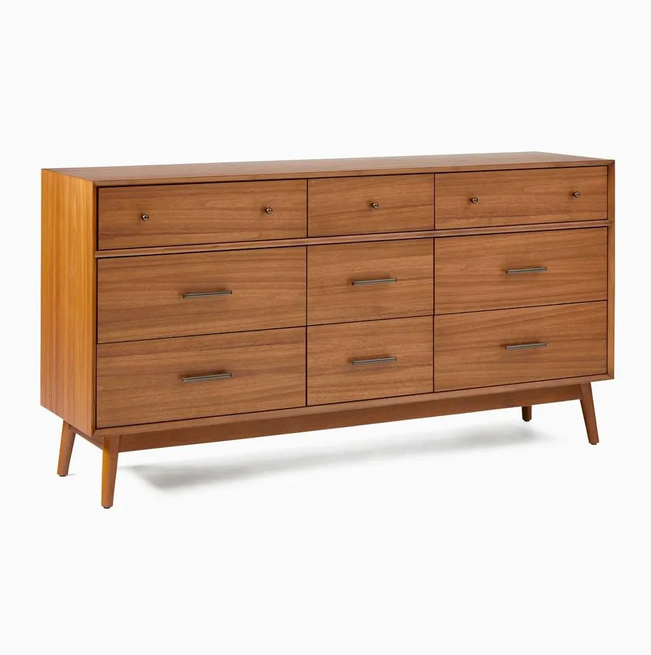 Commode Sauve 9 tiroirs mid-century, vue 2 sur 4
