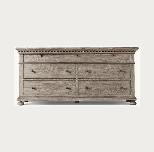 Commode Tournon en chêne gris 7 tiroirs — commodes