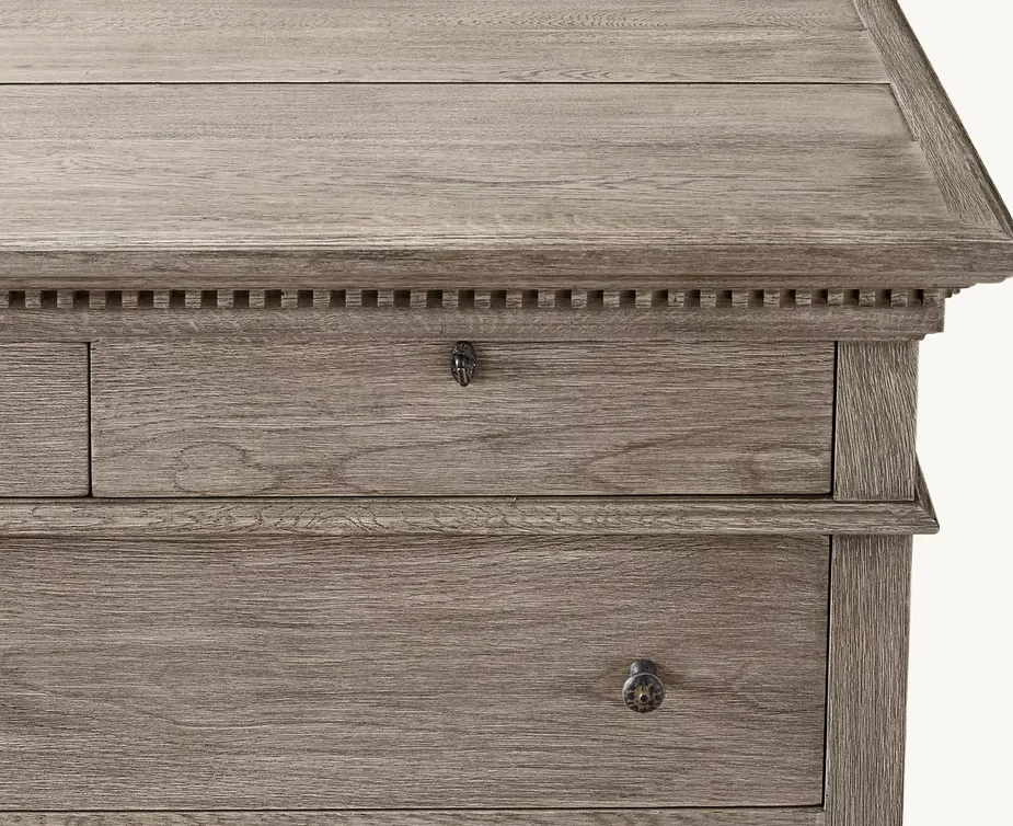 Commode Tournon en chêne gris 7 tiroirs, vue 6 sur 6