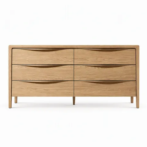 Commode Vence en placage de chêne 6 tiroirs — commodes