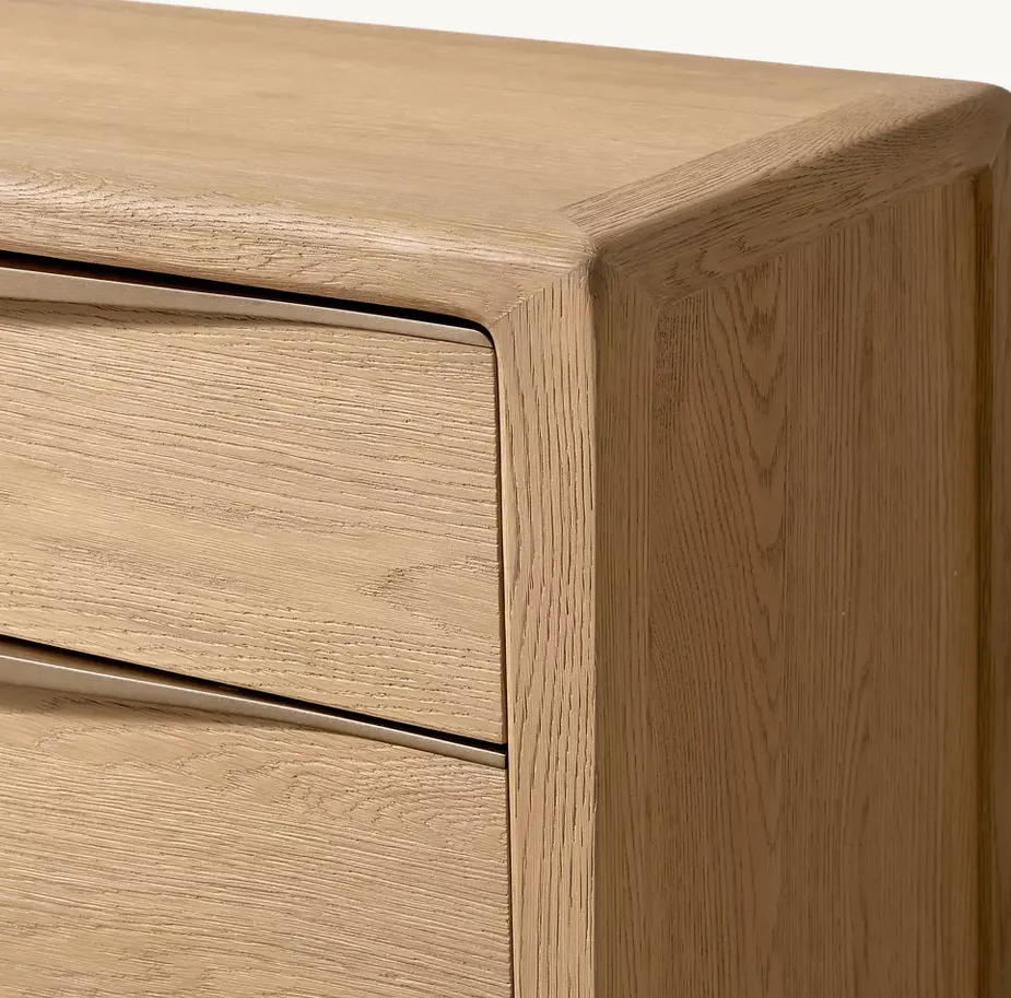 Commode Vence en placage de chêne 6 tiroirs, vue 3 sur 4