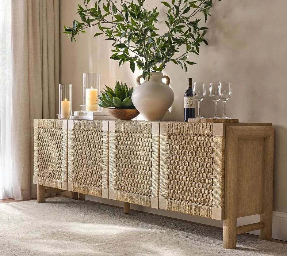 Console Dieulefit en placage de bois massif, vue 2 sur 4