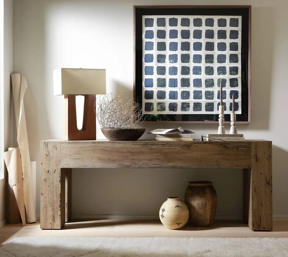 Console Grignan en placage de chêne, collection tables basses et d'appoint ELWOOD HOME