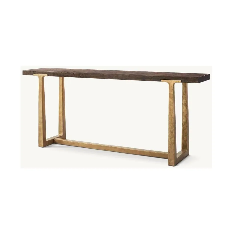 Console Limoux en placage de bois massif, collection tables basses et d'appoint ELWOOD HOME