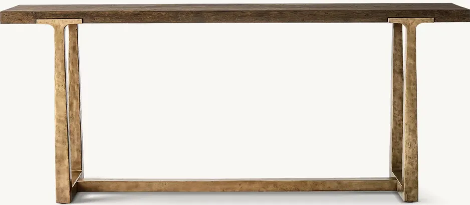 Console Limoux en placage de bois massif, vue 3 sur 5