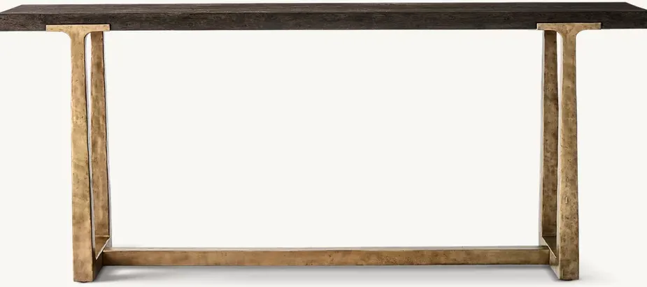Console Limoux en placage de bois massif, vue 5 sur 5