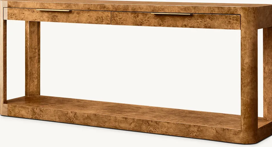 Console Menthon en placage de bois massif, vue 4 sur 6