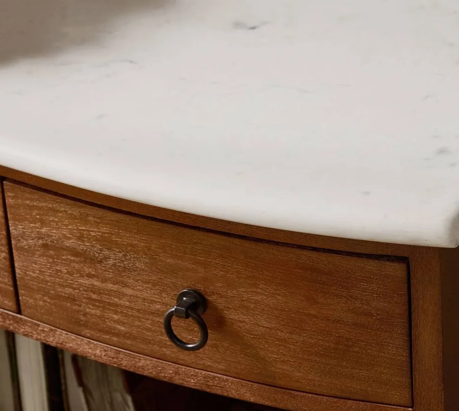 Console Névache en marbre brun 3 tiroirs, vue 2 sur 4